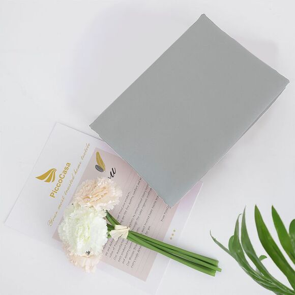 Pillowcase with Zipper Closure Soft Long Pillow Cases for Body Pillow Light Grey - Picture 4 of 6